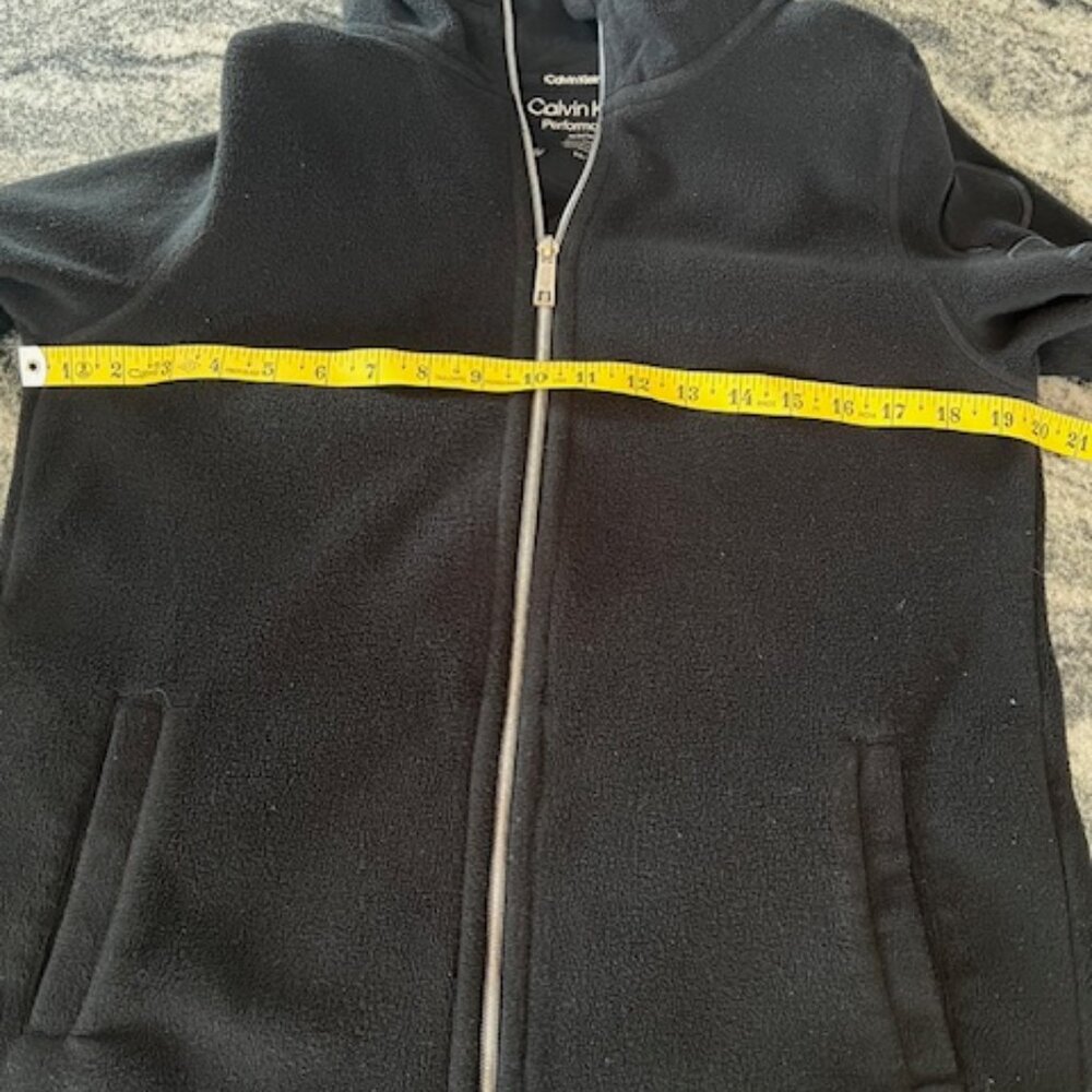 Calvin Klein Performance Fleece Hoodie Womens M Black Good Zip Up Logo Sleeve - Picture 5 of 9